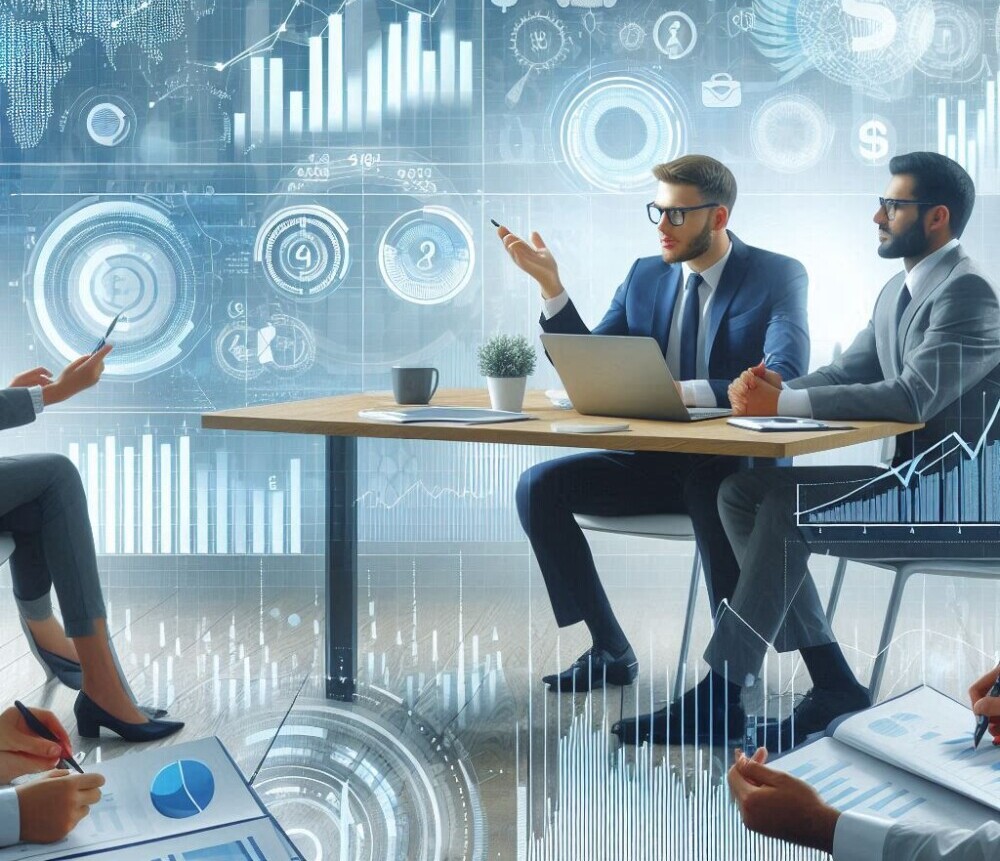 people sitting at a desk having a consultation