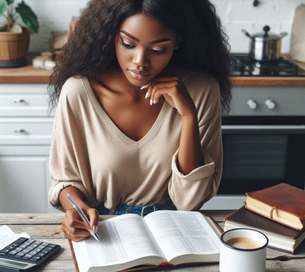 budgeting and creating financial plans in the kitchen