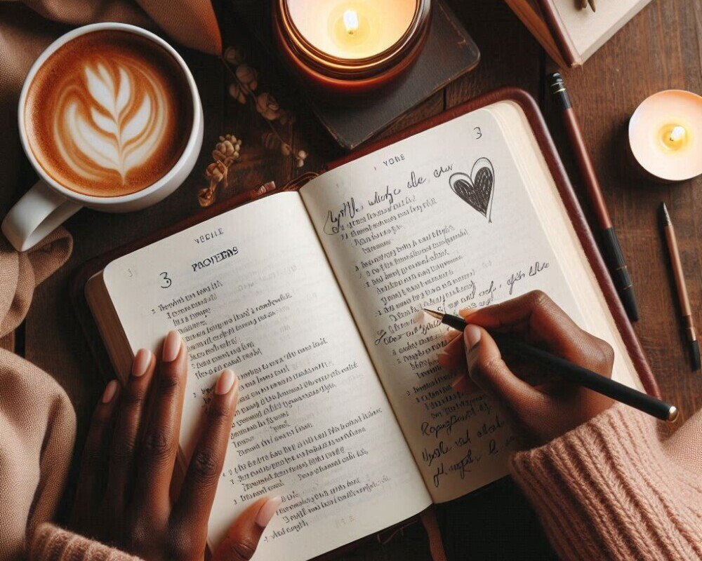 open bible on a desk with coffee and a candle considering financial decisions 