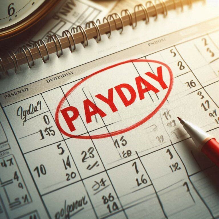 How To Budget When You Live Paycheck To Paycheck 1 calendar with payday circled on it to indicate paycheck to paycheck