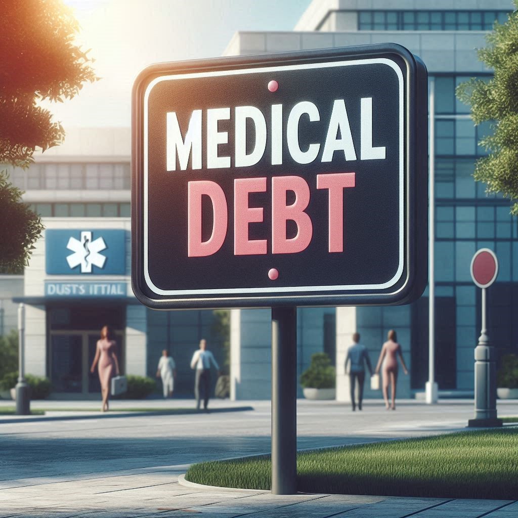 Medical debt sign